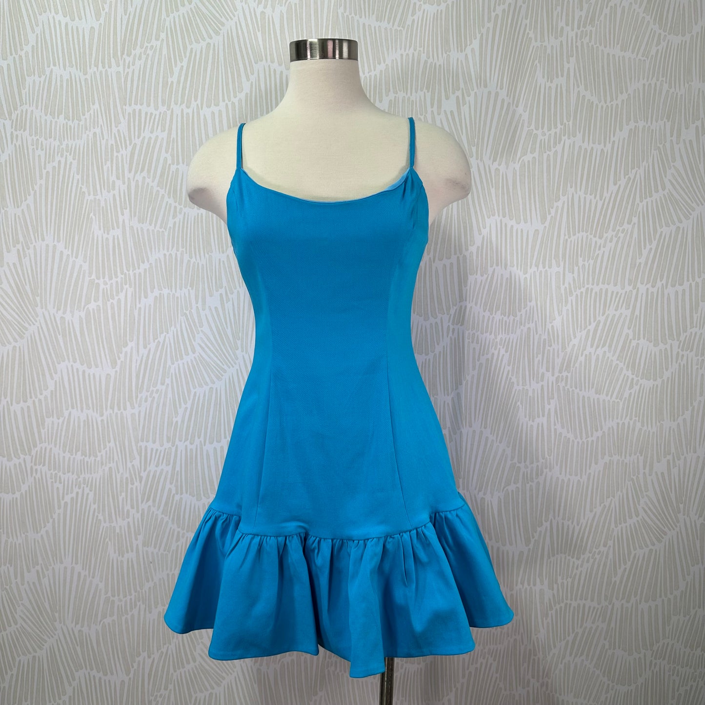 Ruffled dress-Turquoise