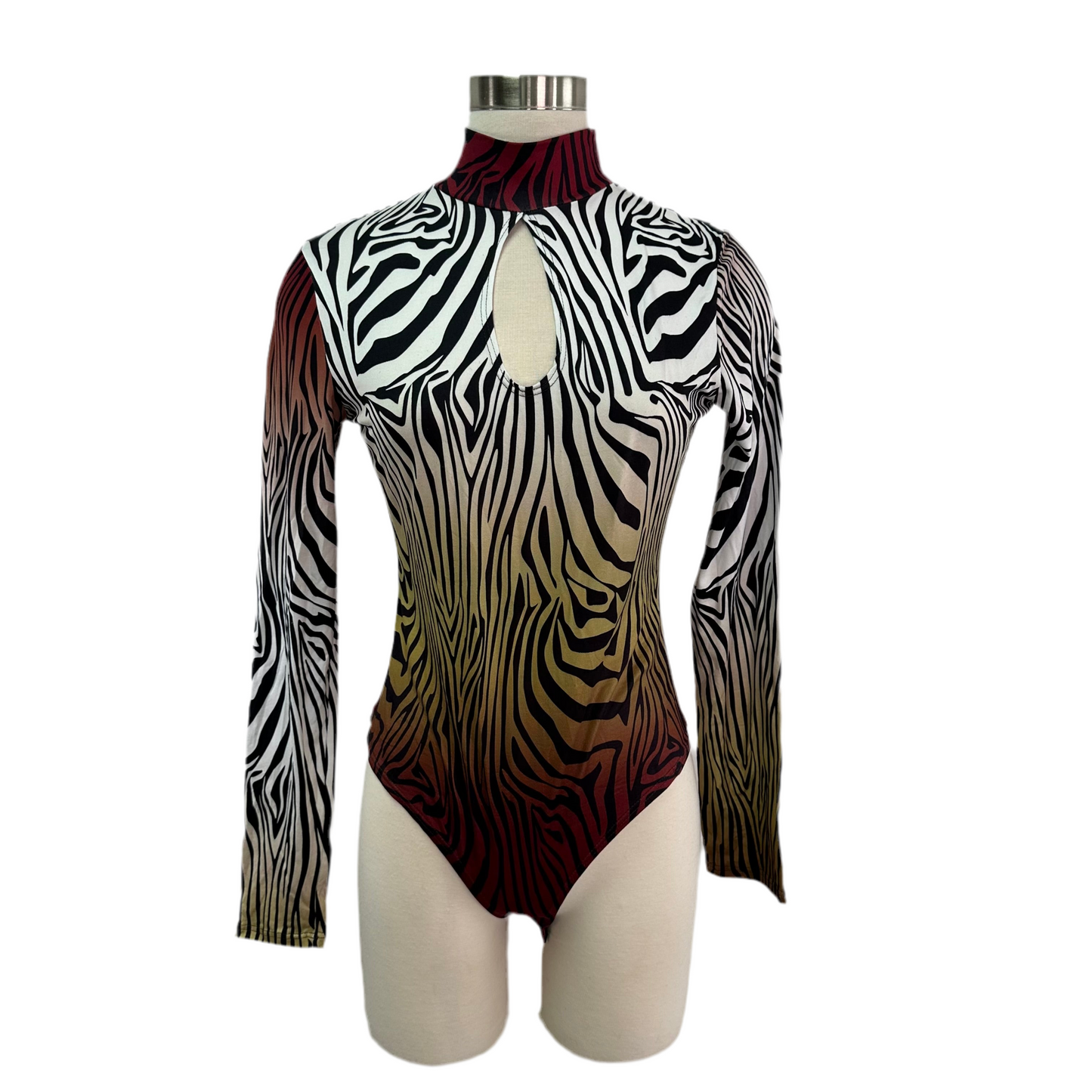 Wild print bodysuit- Burgundy