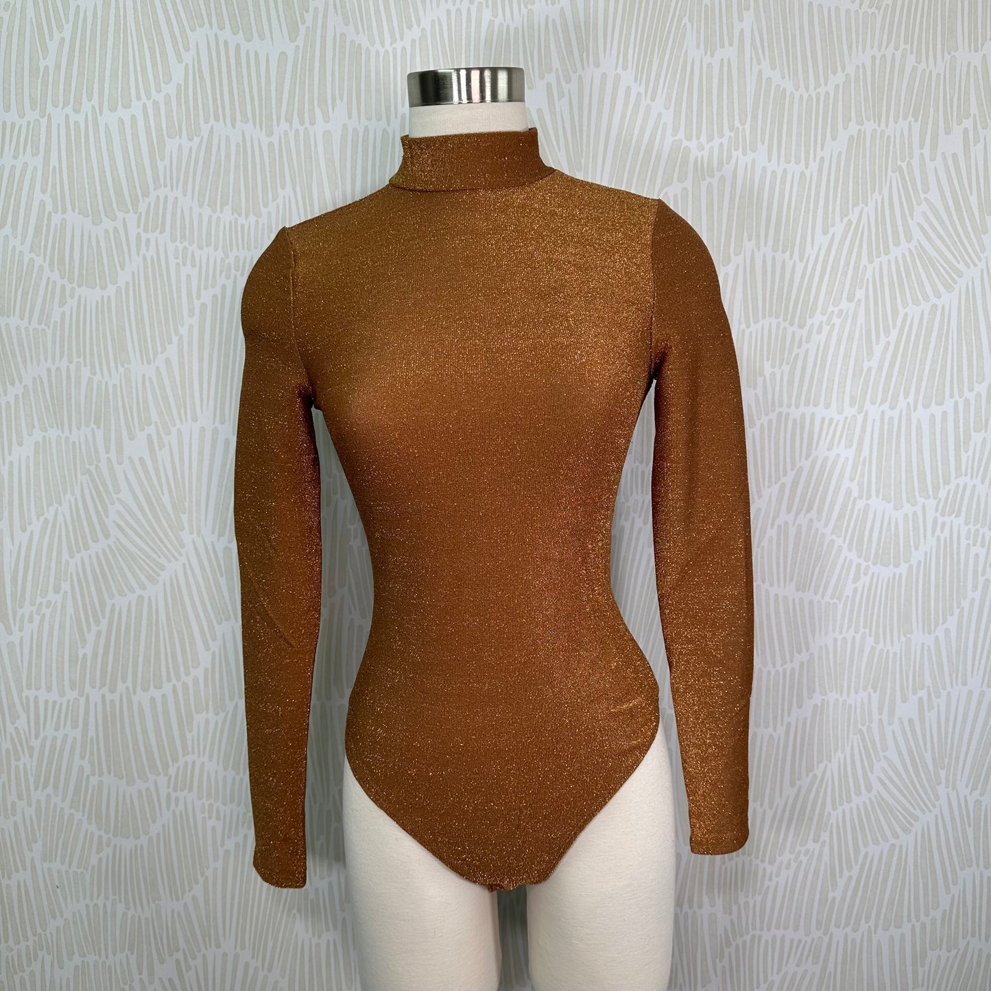 Gold shimmer bodysuit-Camel