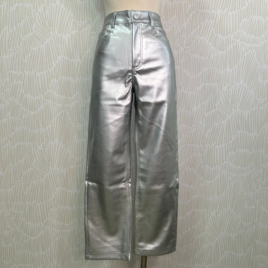 High waist pants- Silver