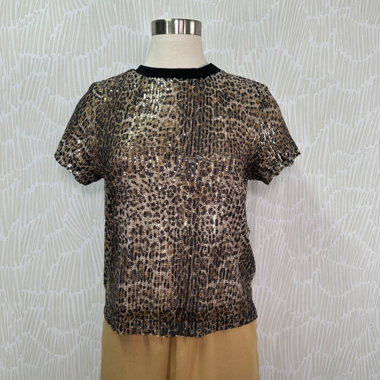 Leopard sequins blouse