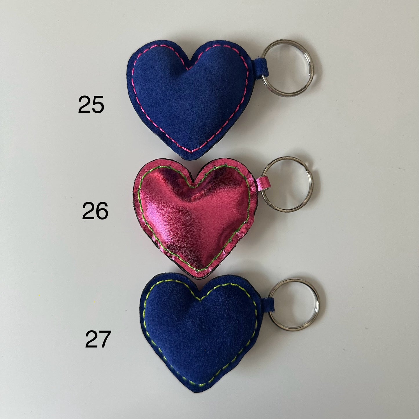 Leather heart keychain