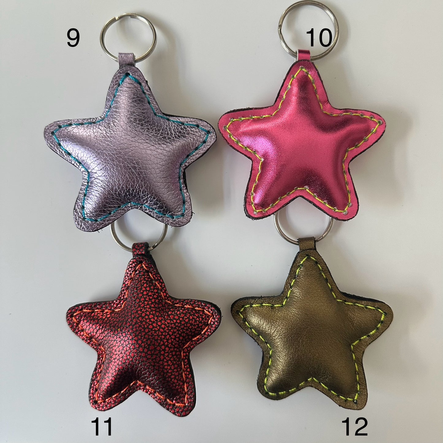 Leather star keychain