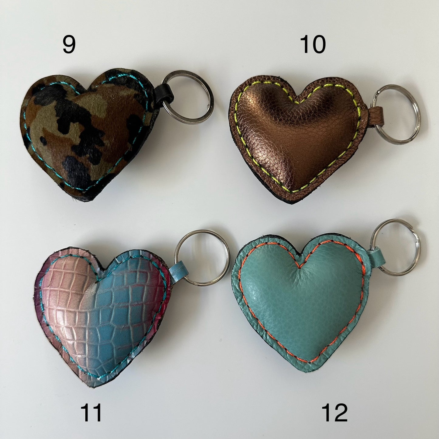 Leather heart keychain