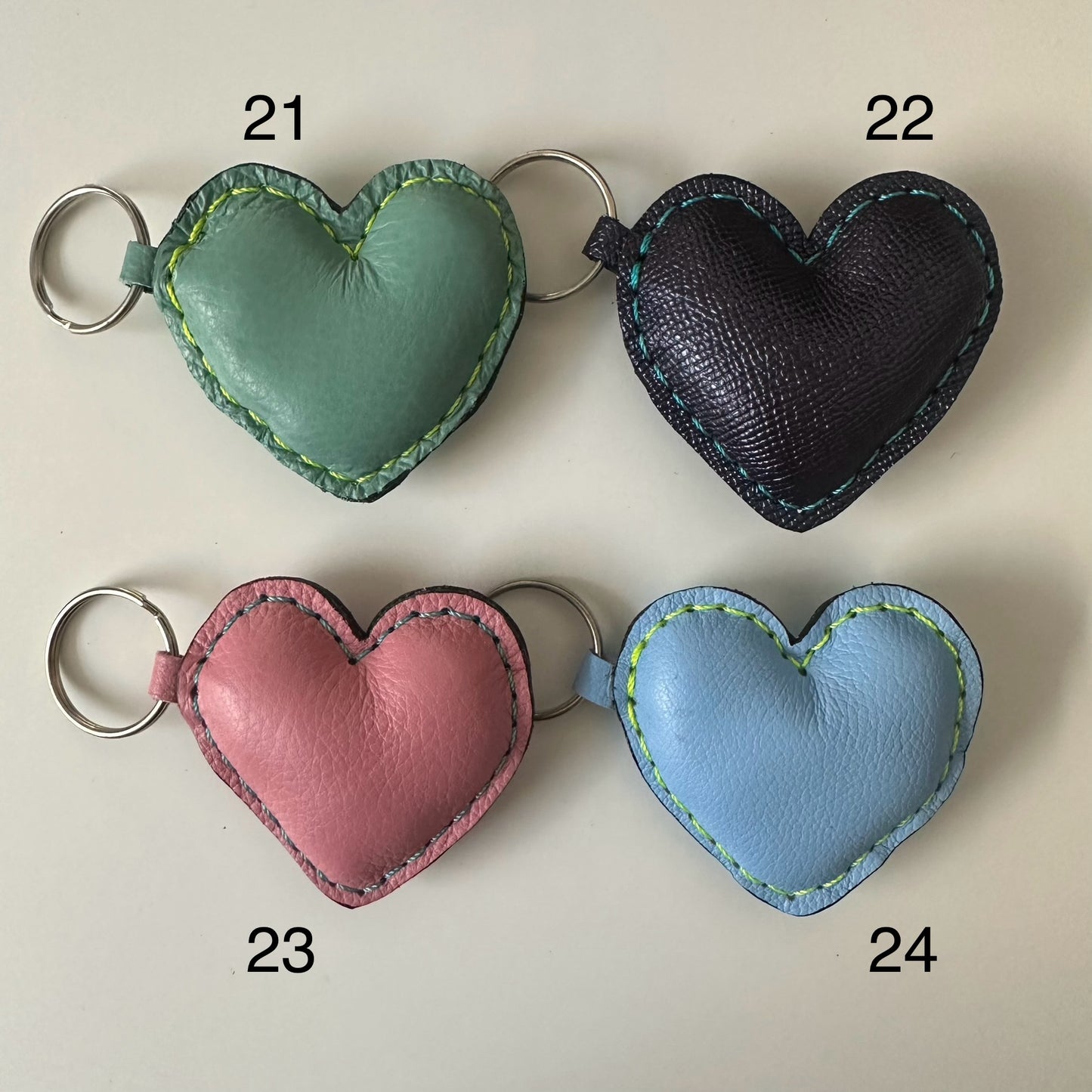 Leather heart keychain