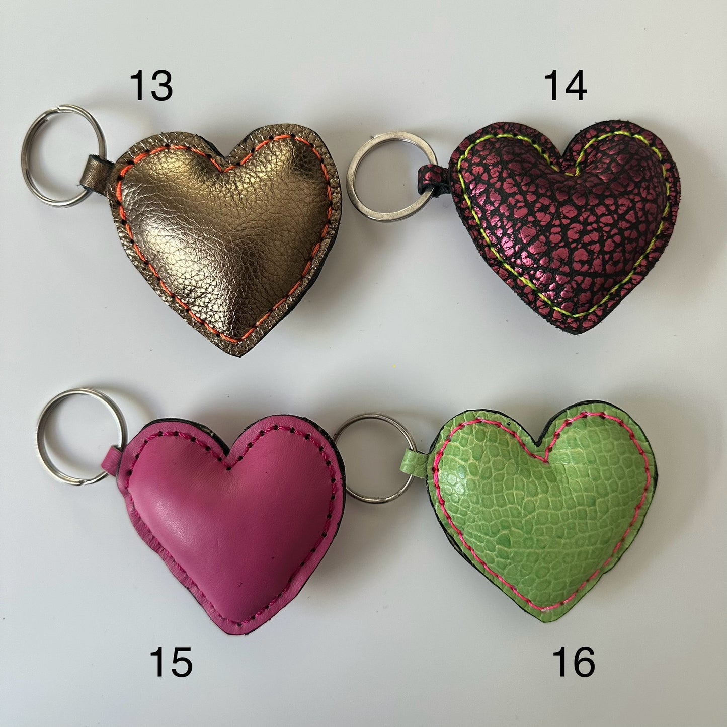 Leather heart keychain