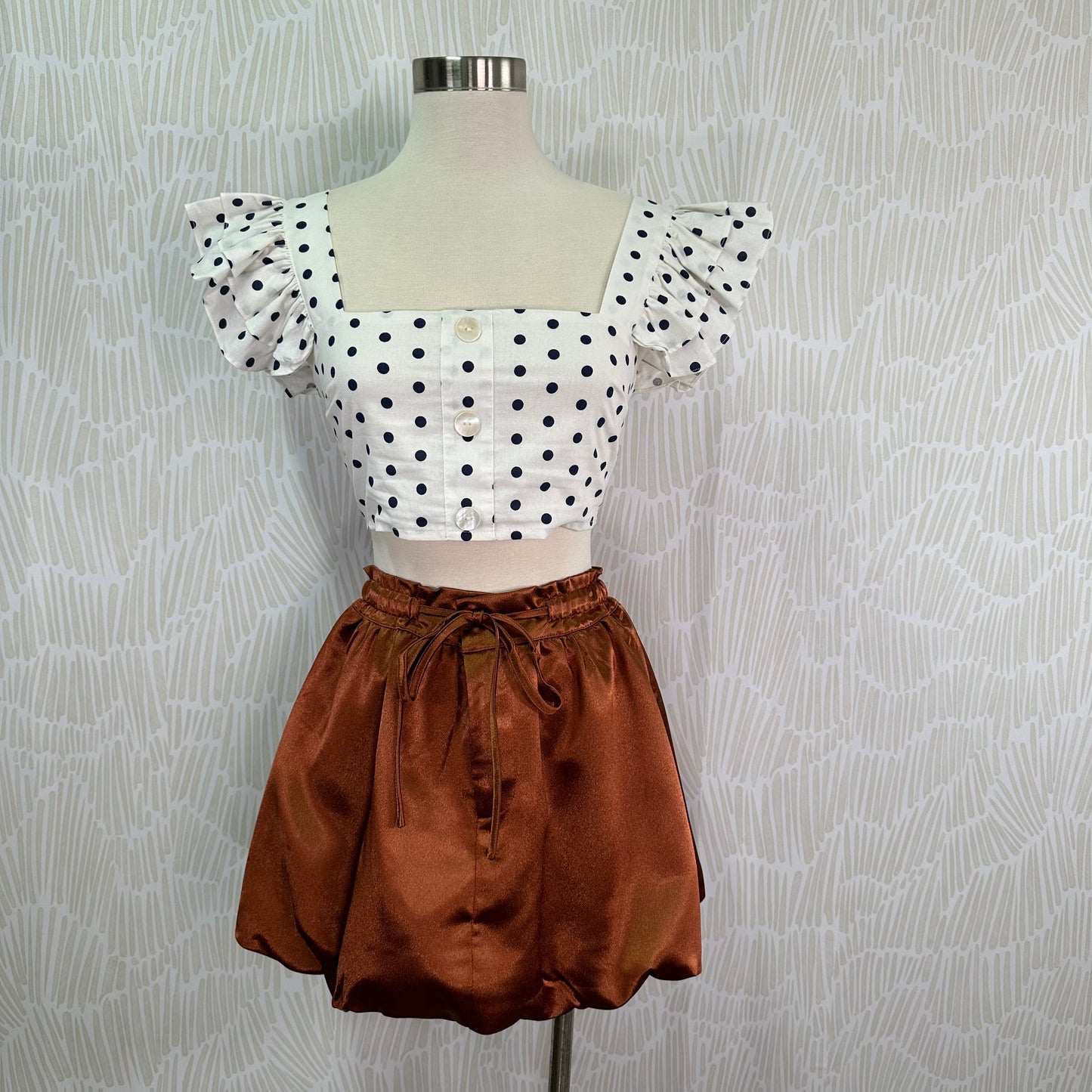 High rise balloon skirt-Bronze