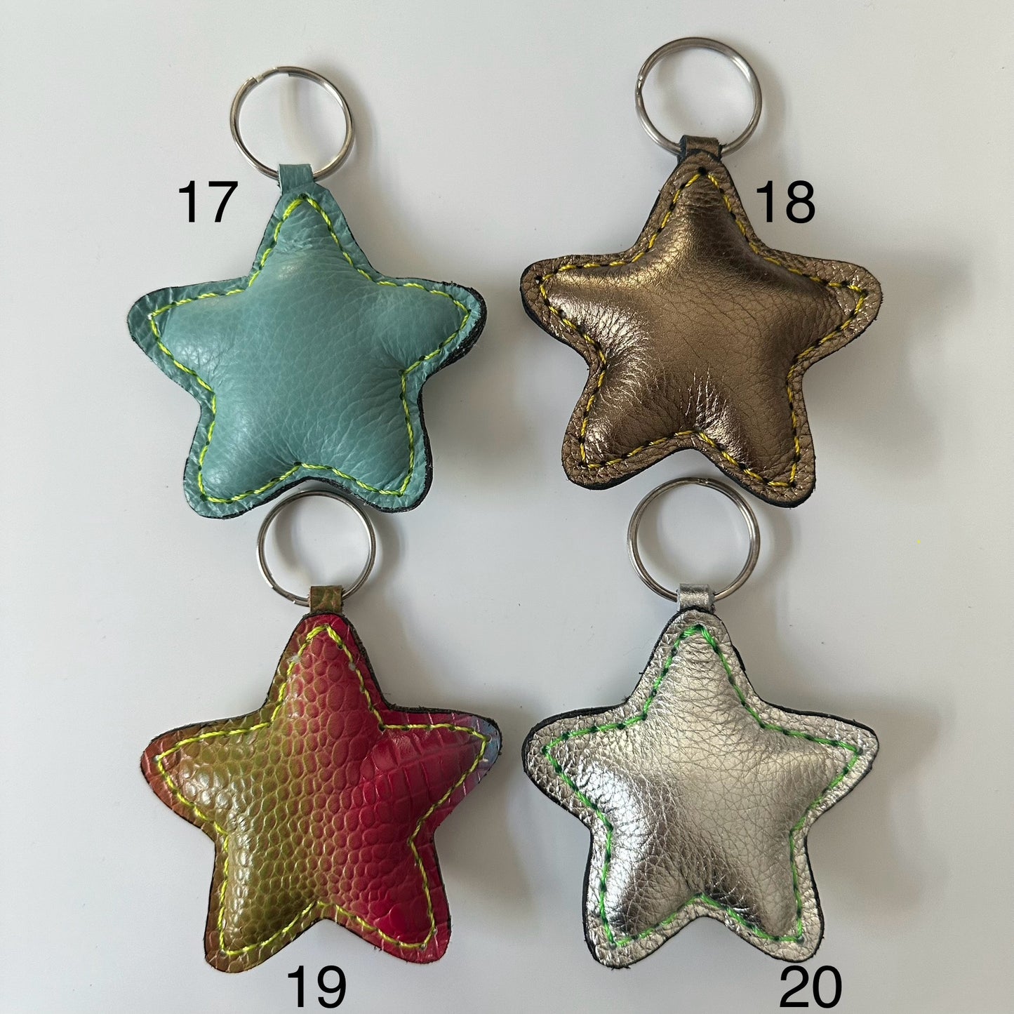 Leather star keychain