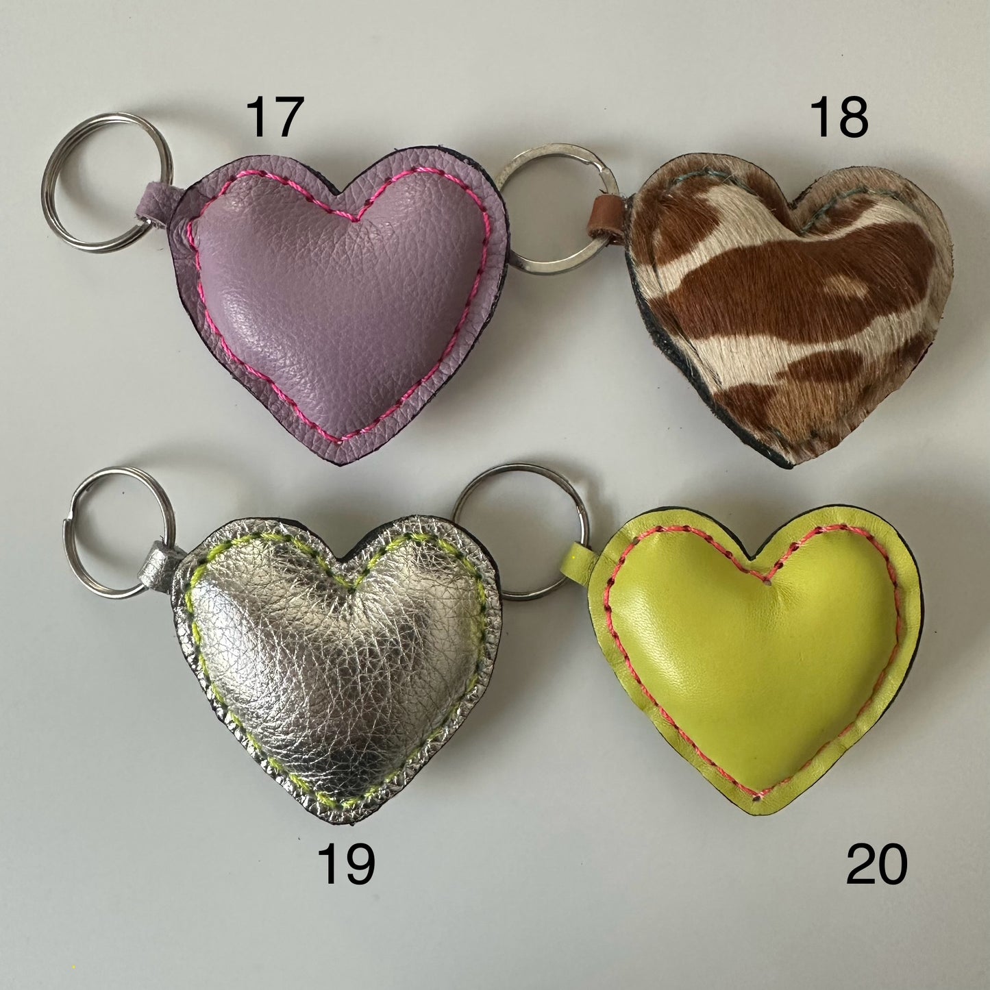 Leather heart keychain