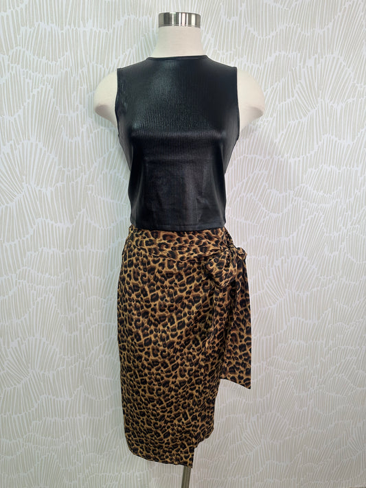 Leopard wrap around skirt