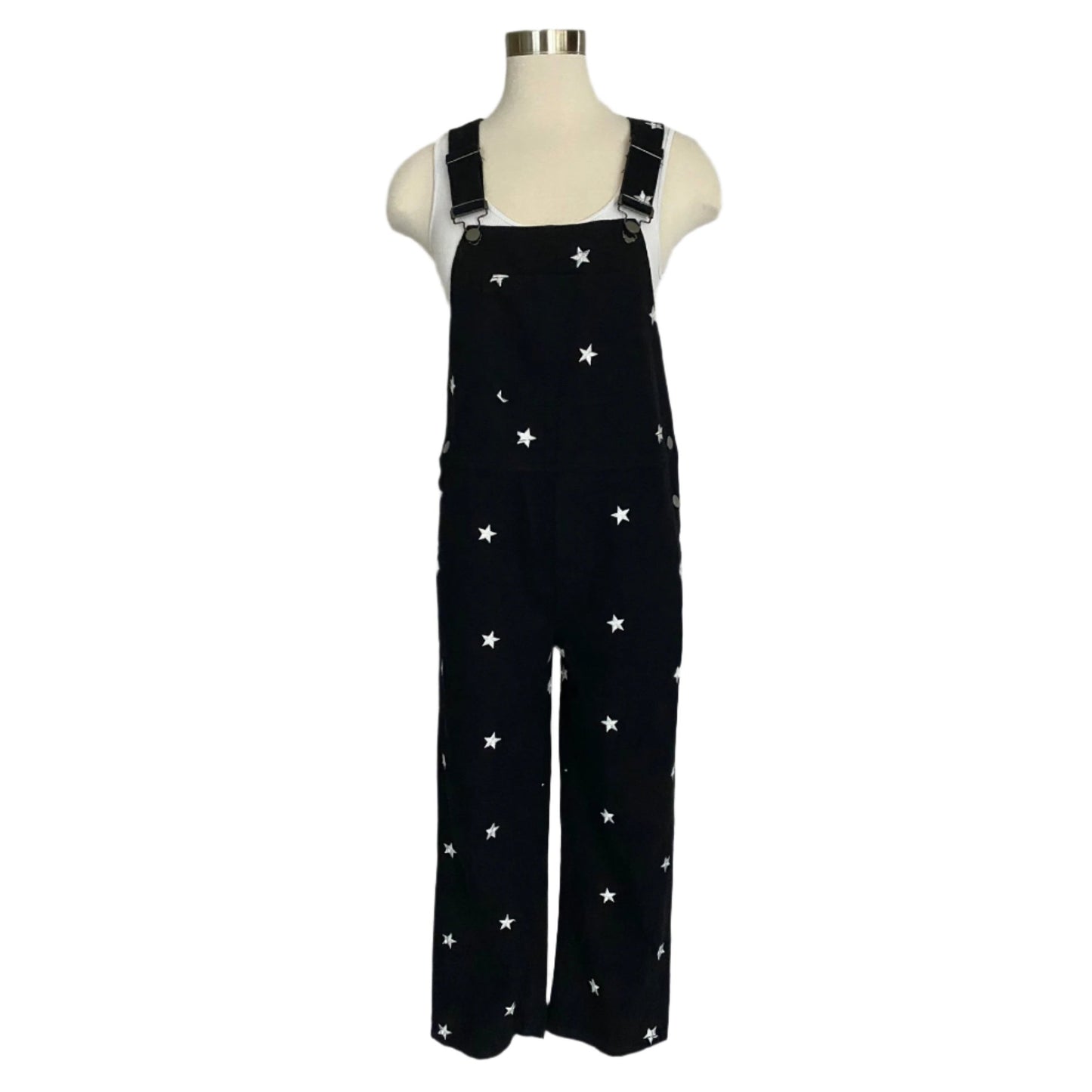 Embroidered stars overall- Black