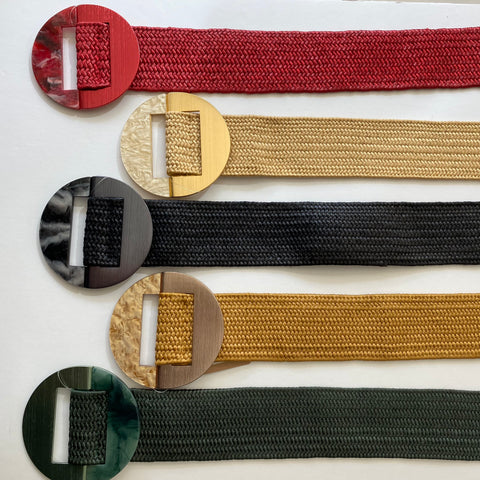Raffia stretch belt