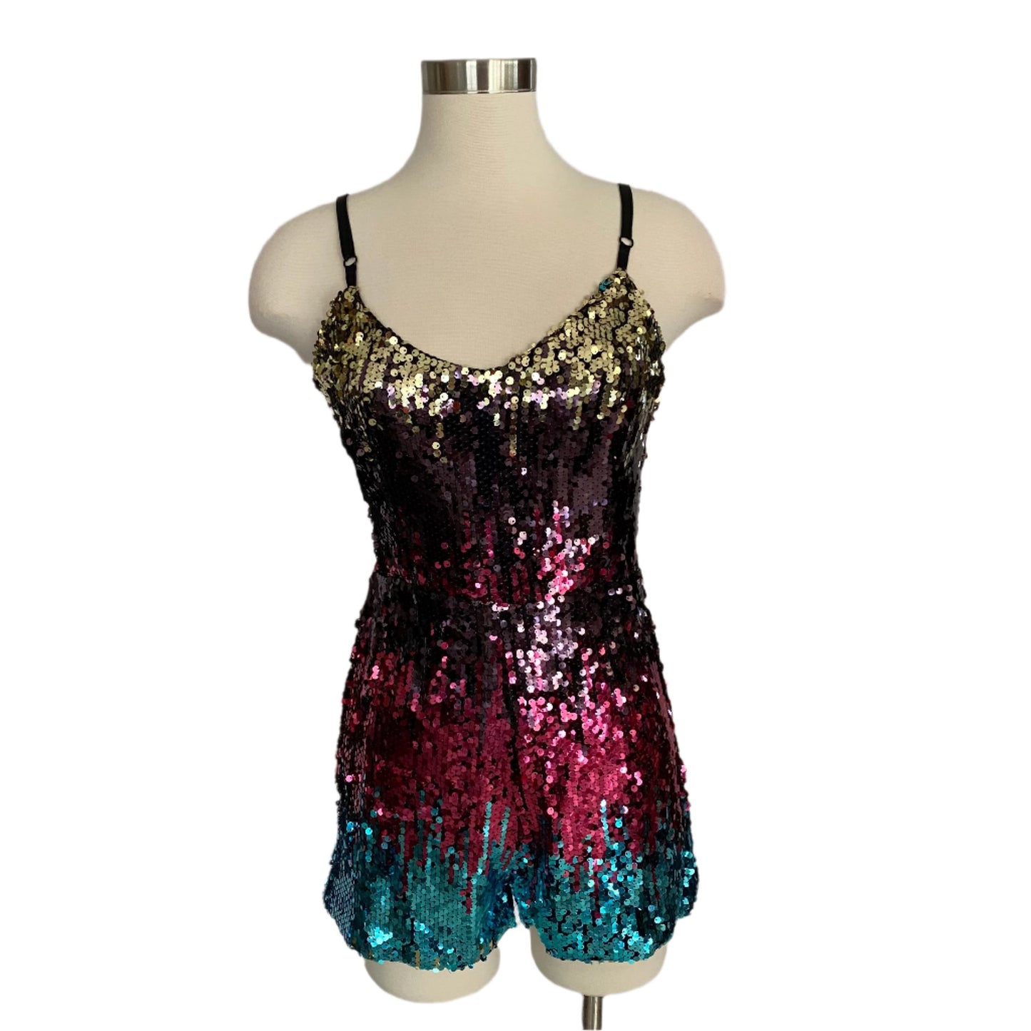 Rainbow sequin romper