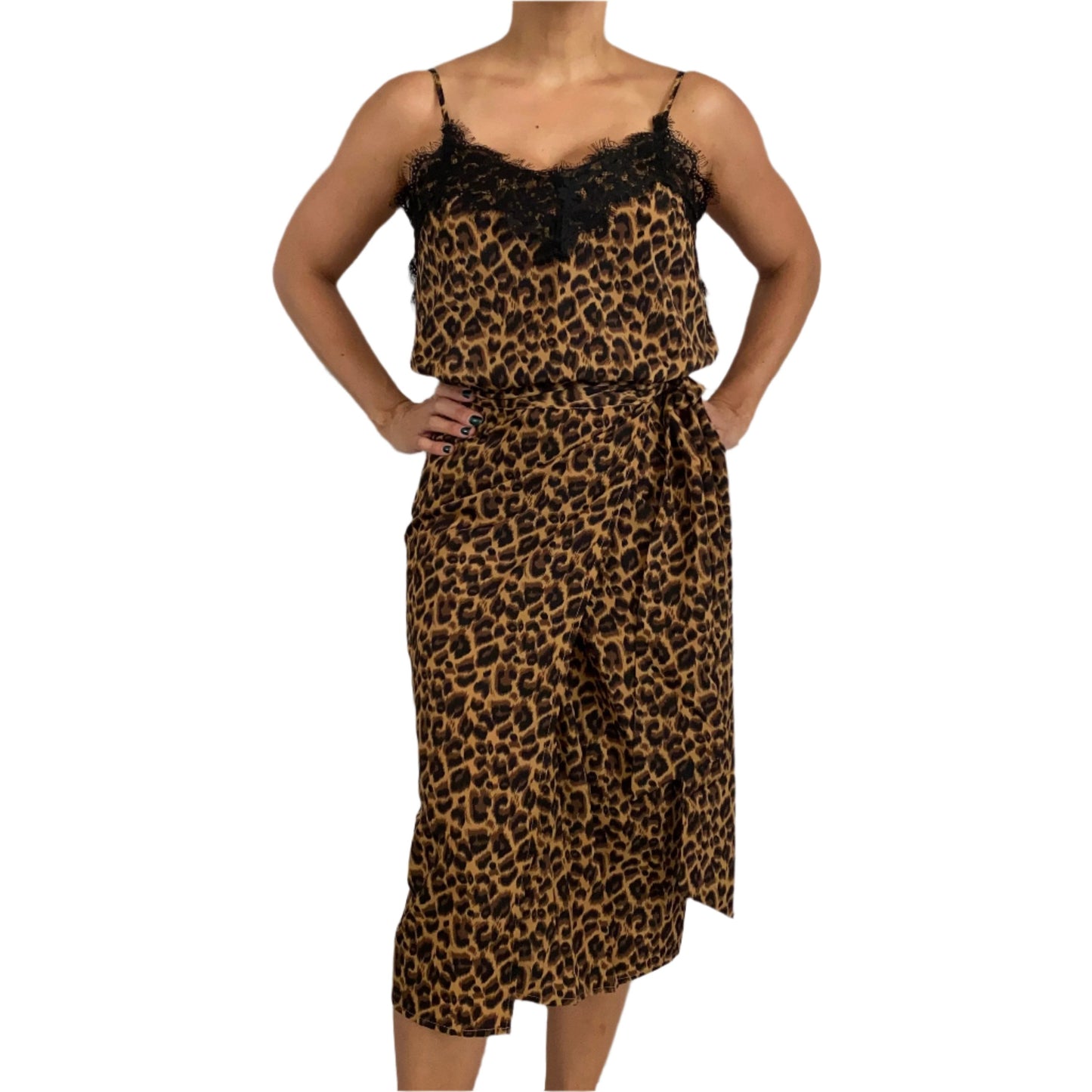 Leopard wrap around skirt