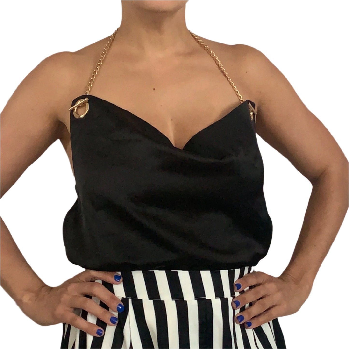 Silky halter top- Black