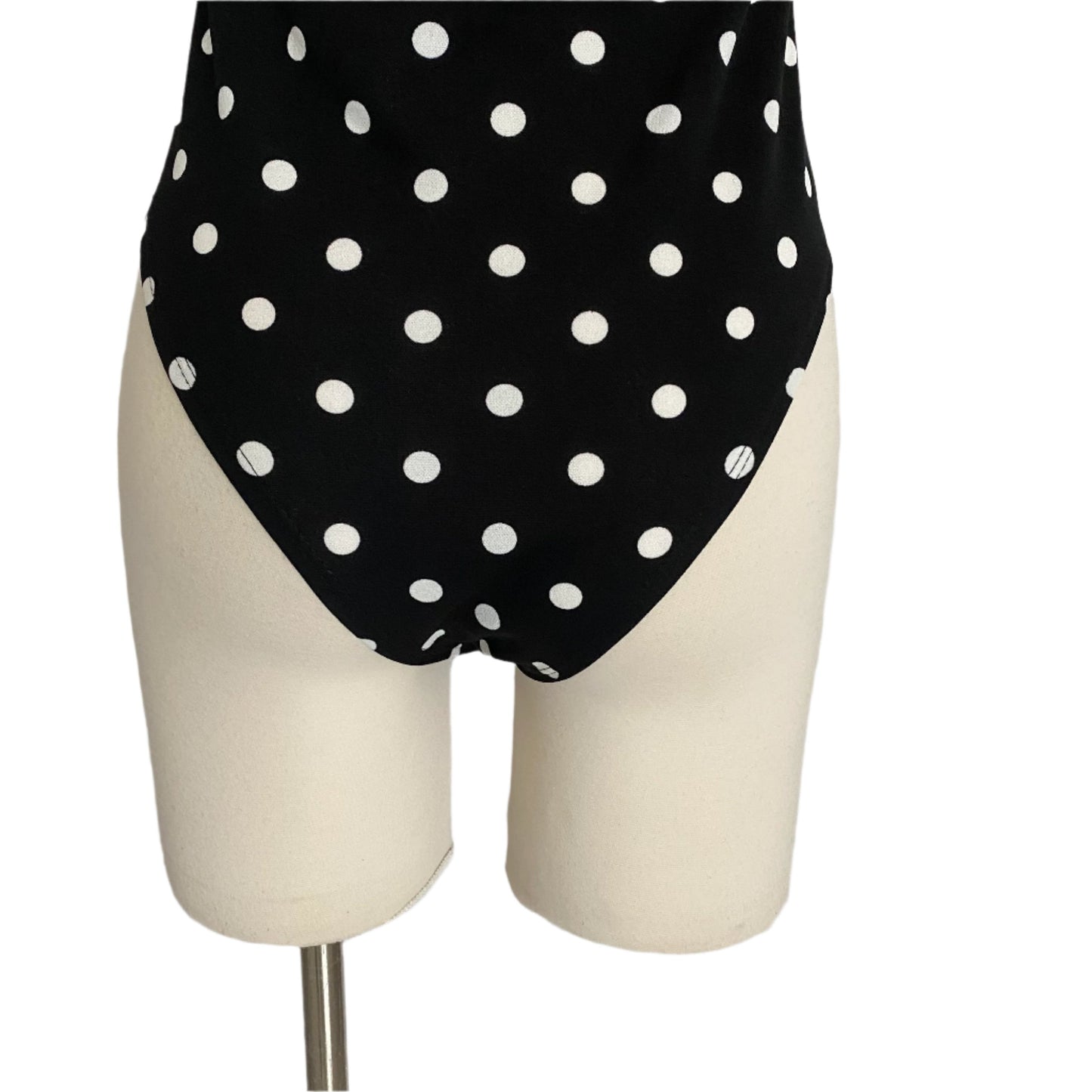 Padded shoulder polkadot bodysuit