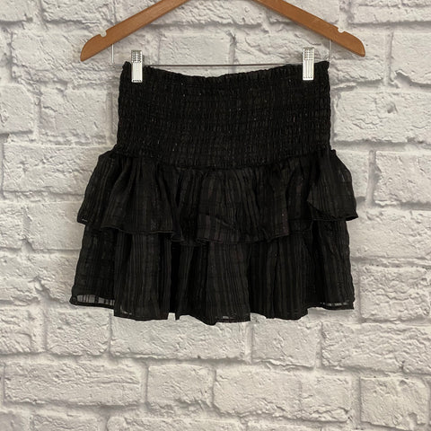 Black ruffled skirt