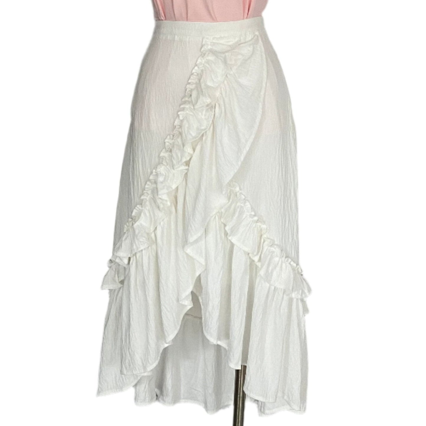 Ruffled skirt- White